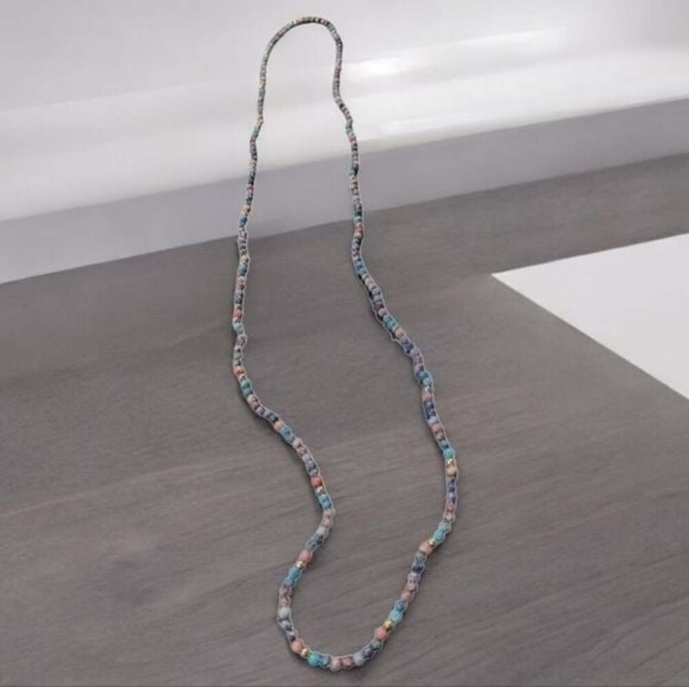 Long multi colored Beaded Necklace